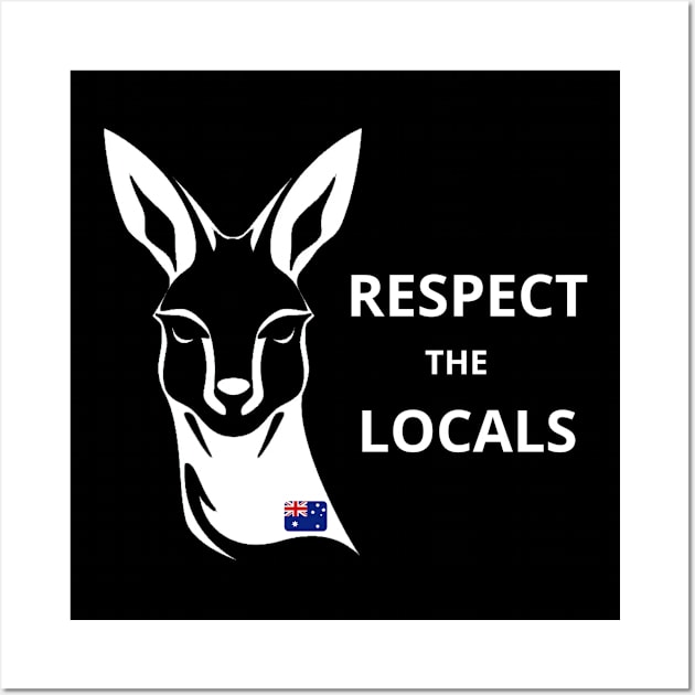 Kangaroo respect the locals white Wall Art by Micapox